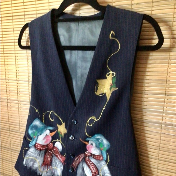 🎄Hand painted holiday vest, NWOT,  much dressier than most holiday wear - Picture 6 of 15